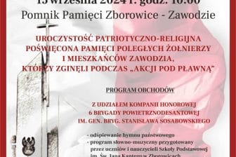 Zaproszenie na obchody 80. rocznicy „Akcji pod Pławną”